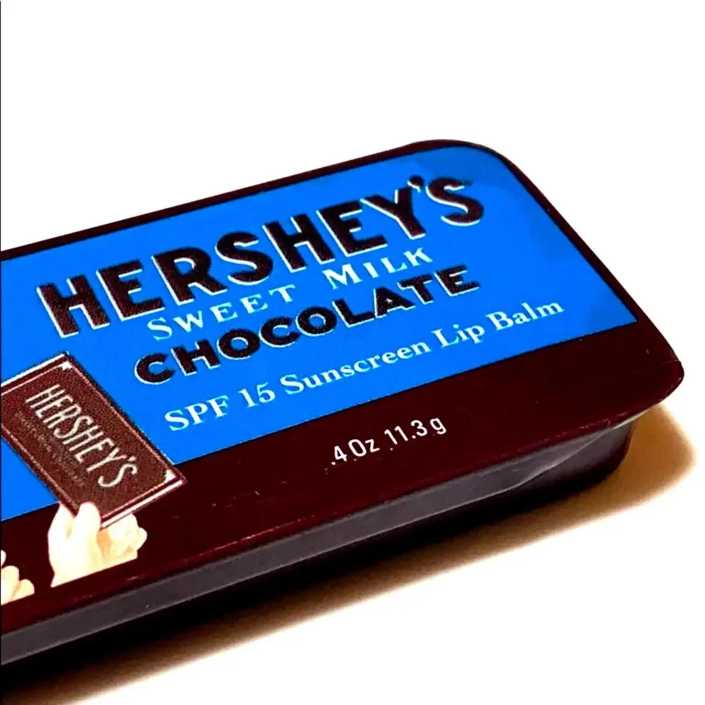 Hersheys LIP BALM Milk Chocolate SPF 15 Sunscreen Lip Gloss Tin Compact .4oz NEW